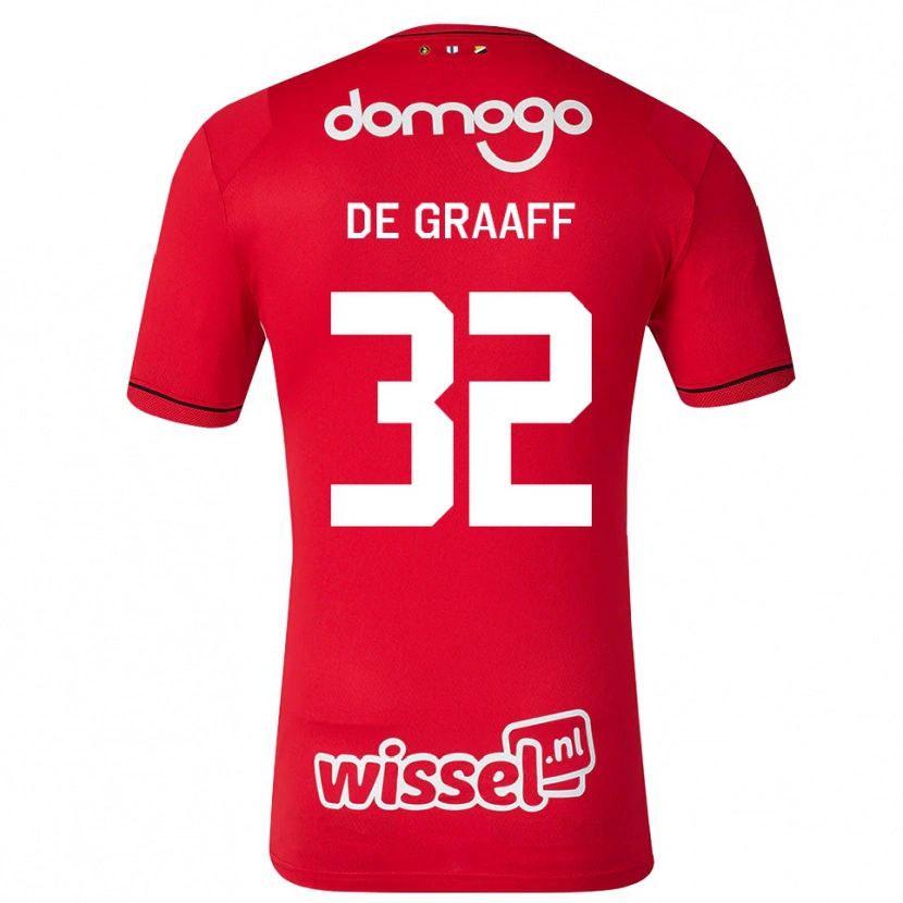 Danxen Hombre Camiseta Tom De Graaff #32 Rojo Blanco Negro 1ª Equipación 2026/27 La Camisa México