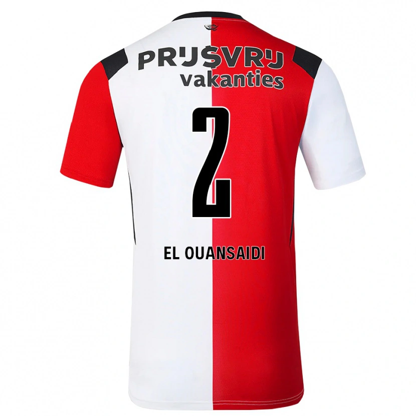 Danxen Hombre Camiseta Keyane El Ouansaidi #2 Rojo Blanco Negro 1ª Equipación 2026/27 La Camisa México