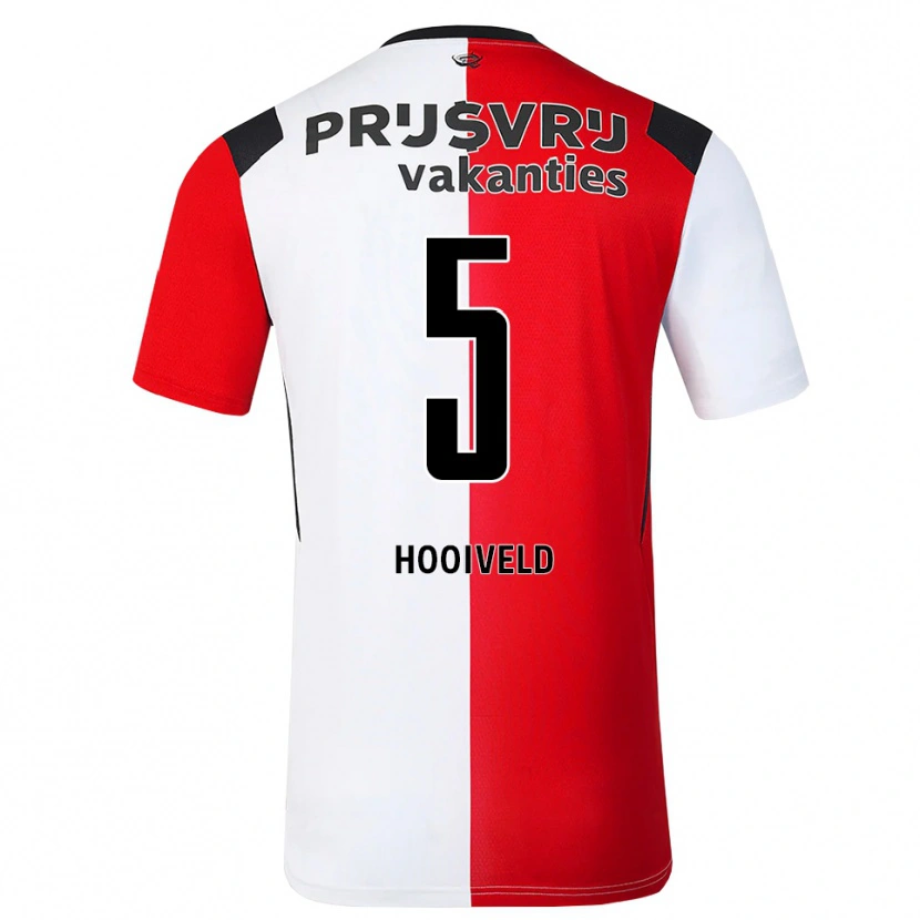 Danxen Hombre Camiseta Dean Hooiveld #5 Rojo Blanco Negro 1ª Equipación 2026/27 La Camisa México
