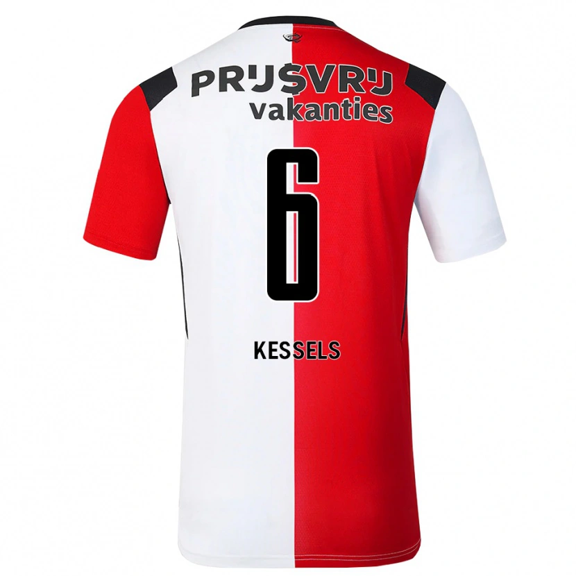 Danxen Hombre Camiseta Resley Kessels #6 Rojo Blanco Negro 1ª Equipación 2026/27 La Camisa México
