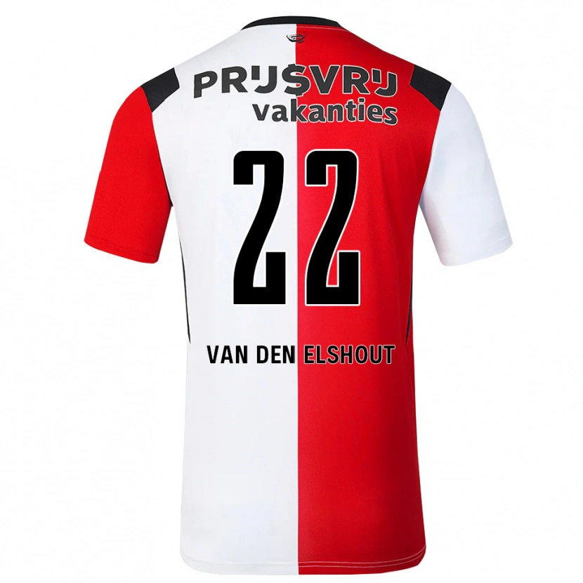 Danxen Hombre Camiseta Tobias Van Den Elshout #22 Rojo Blanco Negro 1ª Equipación 2026/27 La Camisa México