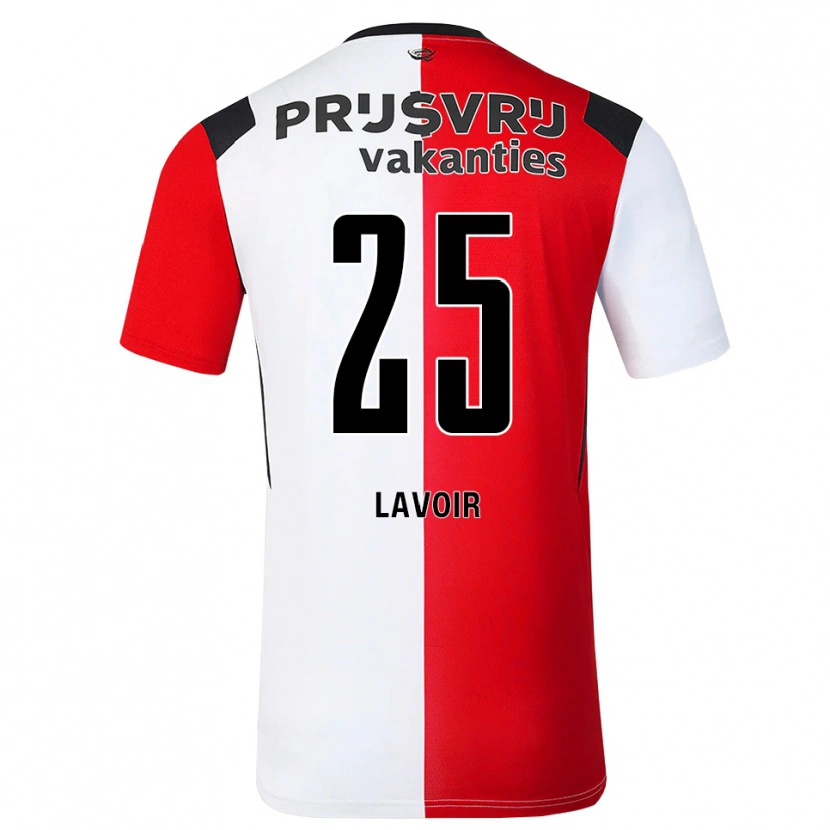 Danxen Hombre Camiseta Romee Van De Lavoir #25 Rojo Blanco Negro 1ª Equipación 2026/27 La Camisa México
