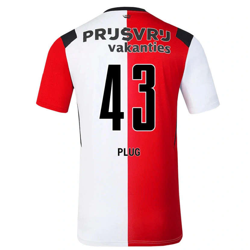 Danxen Hombre Camiseta Jan Plug #43 Rojo Blanco Negro 1ª Equipación 2026/27 La Camisa México