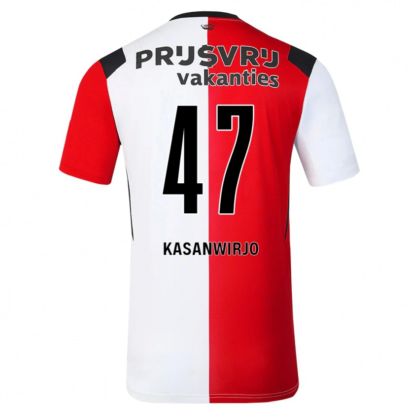 Danxen Hombre Camiseta Neraysho Kasanwirjo #47 Rojo Blanco Negro 1ª Equipación 2026/27 La Camisa México