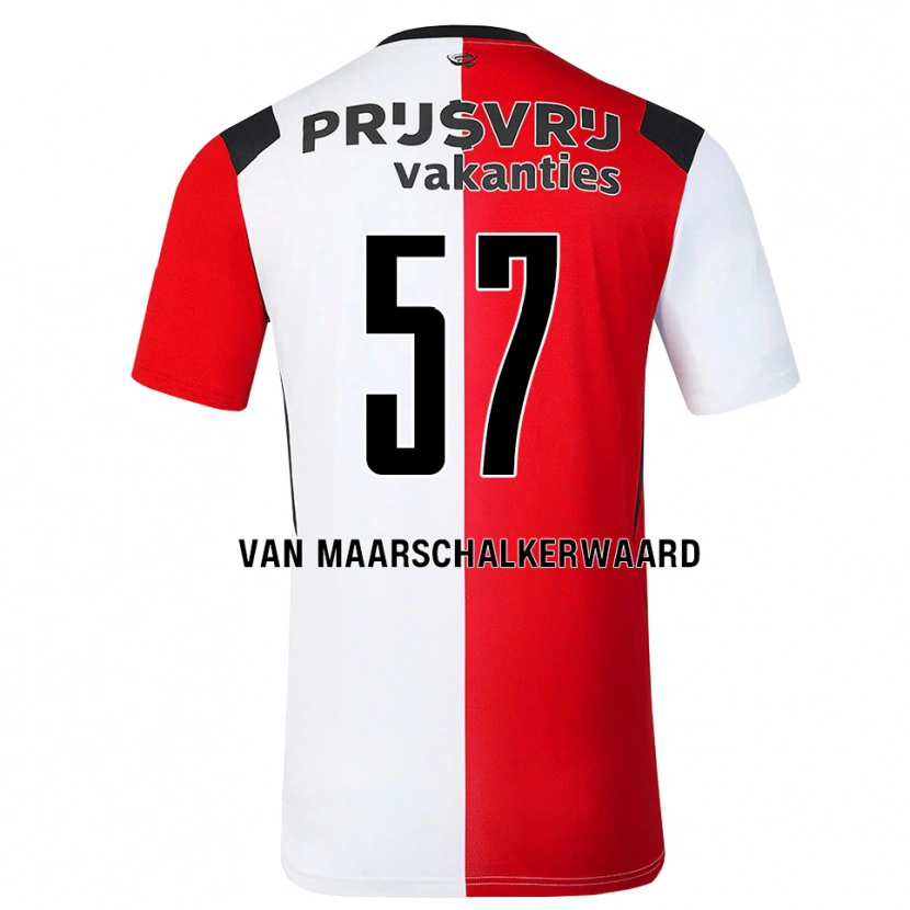 Danxen Hombre Camiseta Pieter Van Maarschalkerwaard #57 Rojo Blanco Negro 1ª Equipación 2026/27 La Camisa México