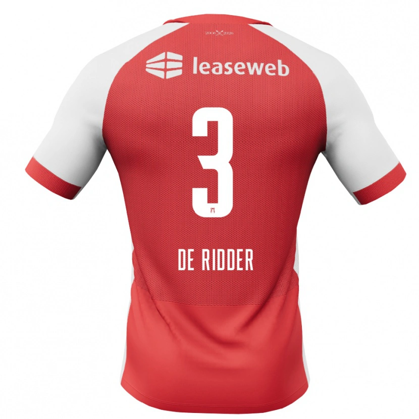 Danxen Hombre Camiseta Djoeke De Ridder #3 Rojo Blanco Negro 1ª Equipación 2026/27 La Camisa México