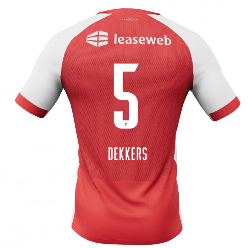 Danxen Hombre Camiseta Sem Dekkers #5 Rojo Blanco Negro 1ª Equipación 2026/27 La Camisa México