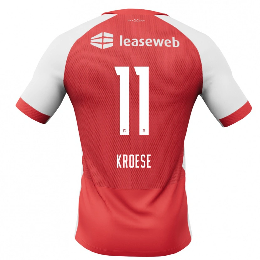 Danxen Hombre Camiseta Fieke Kroese #11 Rojo Blanco Negro 1ª Equipación 2026/27 La Camisa México