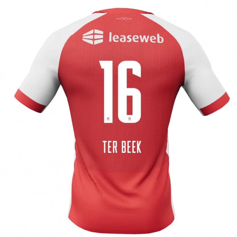 Danxen Hombre Camiseta Kai Ter Beek #16 Rojo Blanco Negro 1ª Equipación 2026/27 La Camisa México