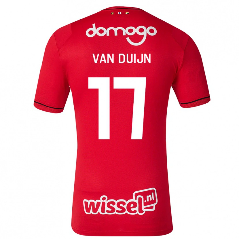 Danxen Hombre Camiseta Sem Van Duijn #17 Rojo Blanco Negro 1ª Equipación 2026/27 La Camisa México