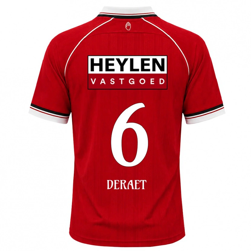 Danxen Hombre Camiseta Xavi Deraet #6 Rojo Blanco Negro 1ª Equipación 2026/27 La Camisa México