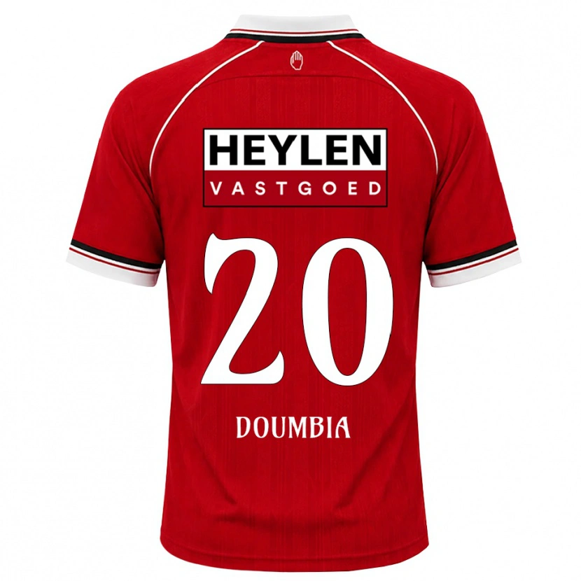 Danxen Hombre Camiseta Mahamadou Doumbia #20 Rojo Blanco Negro 1ª Equipación 2026/27 La Camisa México