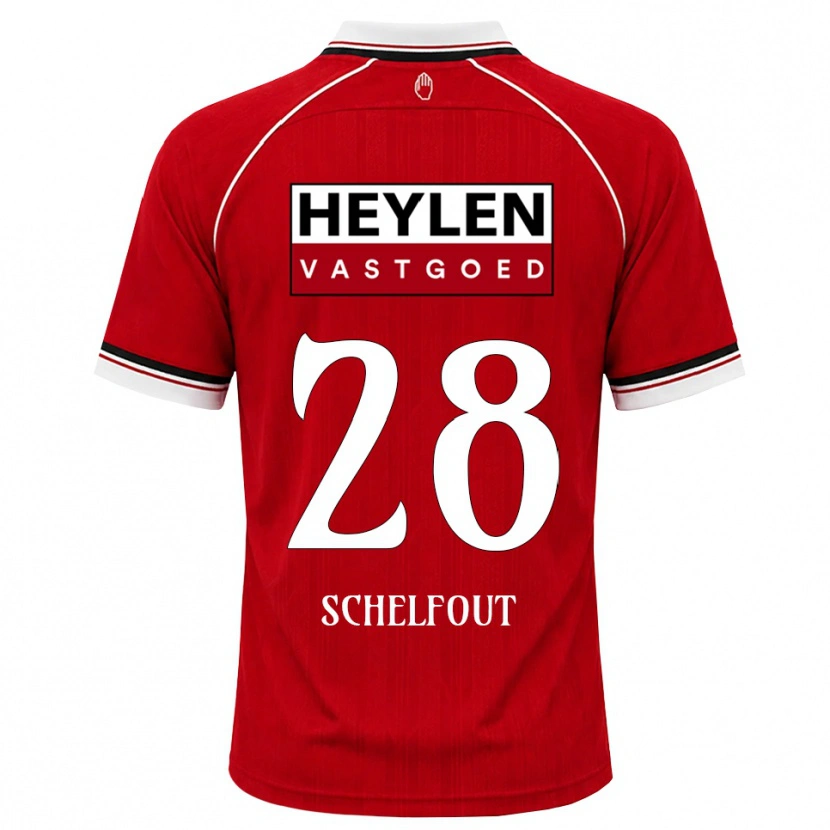 Danxen Hombre Camiseta Luca Schelfhout #28 Rojo Blanco Negro 1ª Equipación 2026/27 La Camisa México