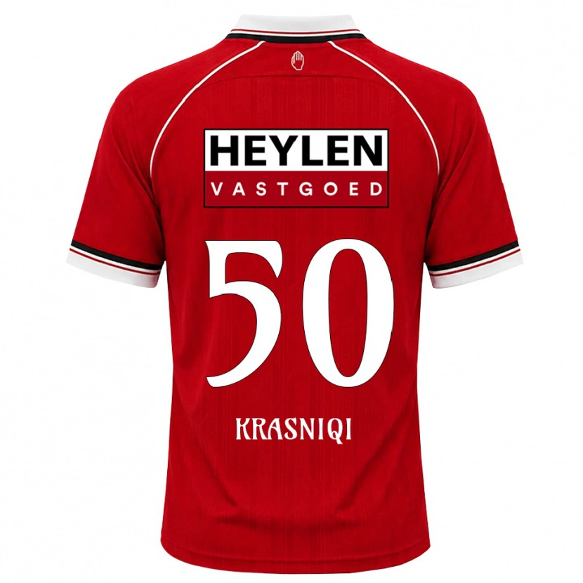 Danxen Hombre Camiseta Laurit Krasniqi #50 Rojo Blanco Negro 1ª Equipación 2026/27 La Camisa México
