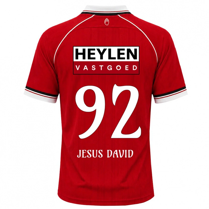 Danxen Hombre Camiseta Gabriel Jesus David #92 Rojo Blanco Negro 1ª Equipación 2026/27 La Camisa México