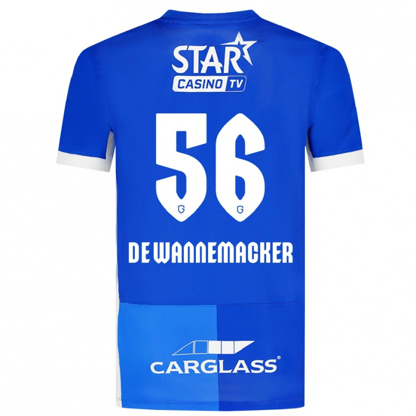 Danxen Hombre Camiseta August De Wannemacker #56 Azulmedio Azulreal Blanco 1ª Equipación 2026/27 La Camisa México