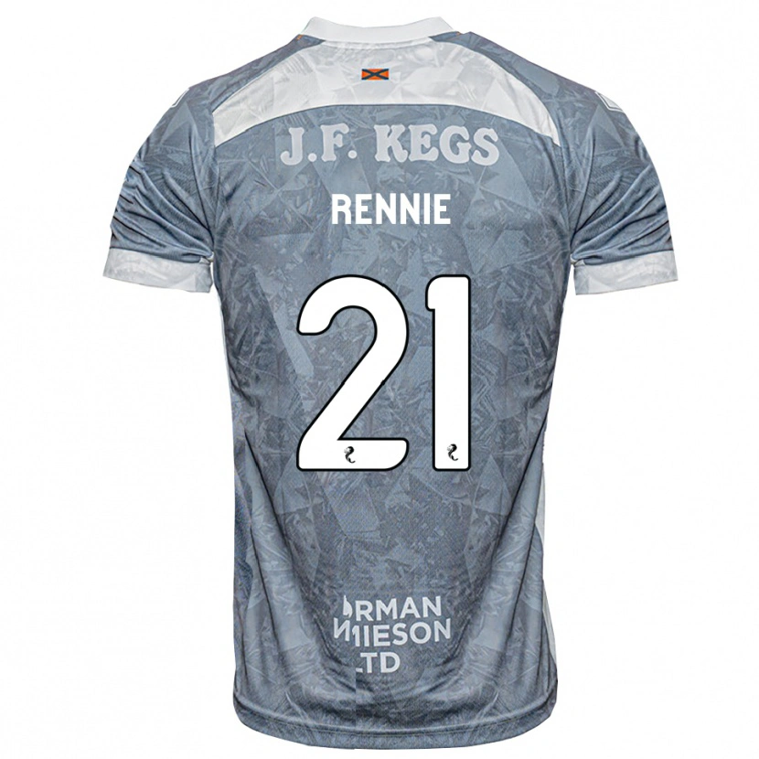 Danxen Hombre Camiseta Beth Rennie #21 Gris Pizarra Claro 2ª Equipación 2026/27 La Camisa México
