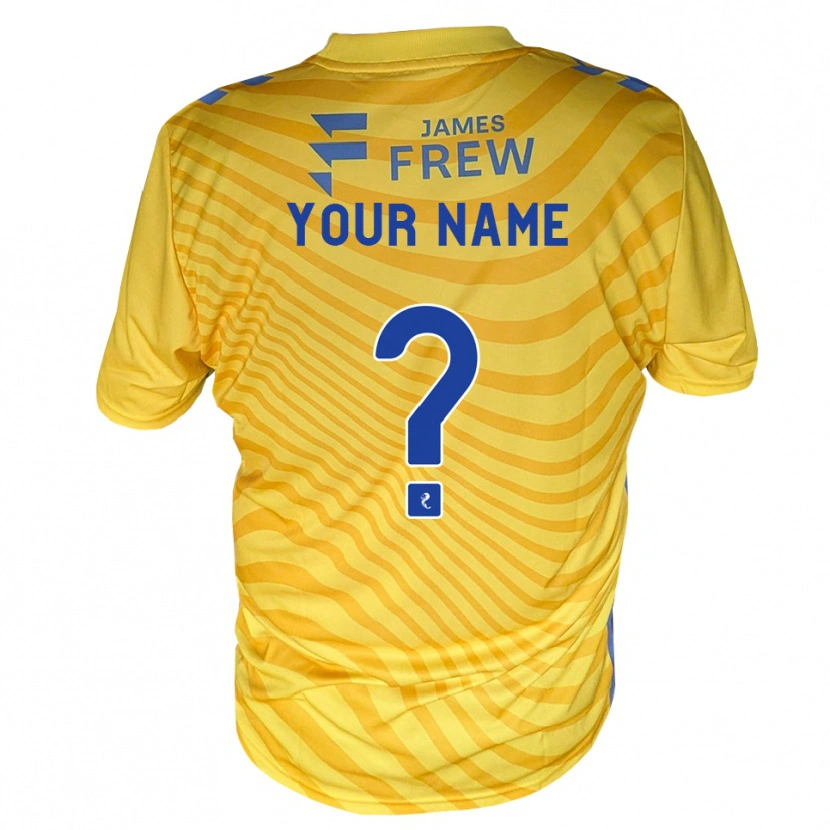 Danxen Hombre Camiseta Su Nombre #0 Azul Real Amarillo 2ª Equipación 2026/27 La Camisa México