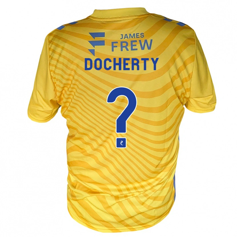 Danxen Hombre Camiseta Clare Docherty #0 Azul Real Amarillo 2ª Equipación 2026/27 La Camisa México