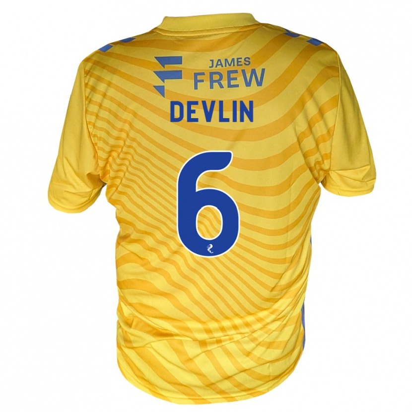 Danxen Hombre Camiseta Daniel Devlin #6 Azul Real Amarillo 2ª Equipación 2026/27 La Camisa México