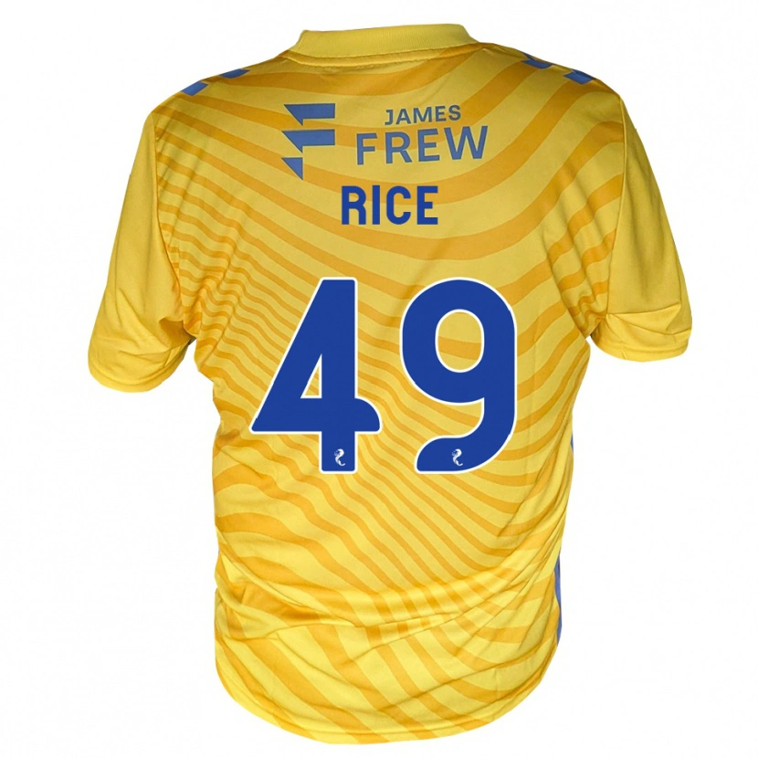 Danxen Hombre Camiseta Bailey Rice #49 Azul Real Amarillo 2ª Equipación 2026/27 La Camisa México