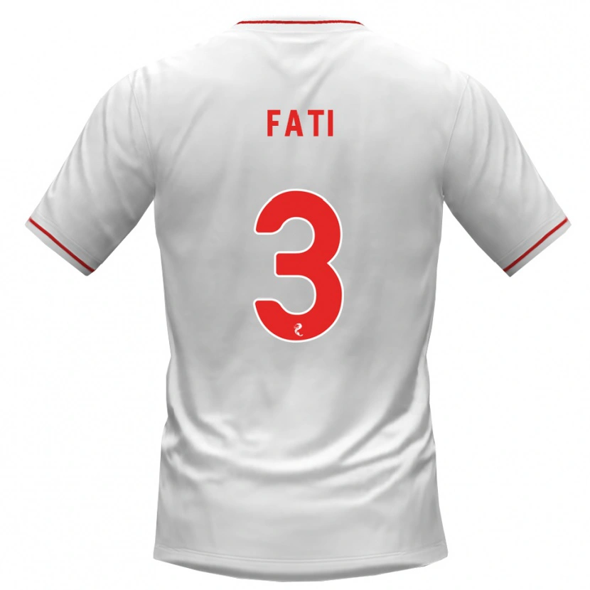 Danxen Hombre Camiseta Babacar Fati #3 Blanco Rojo 2ª Equipación 2026/27 La Camisa México