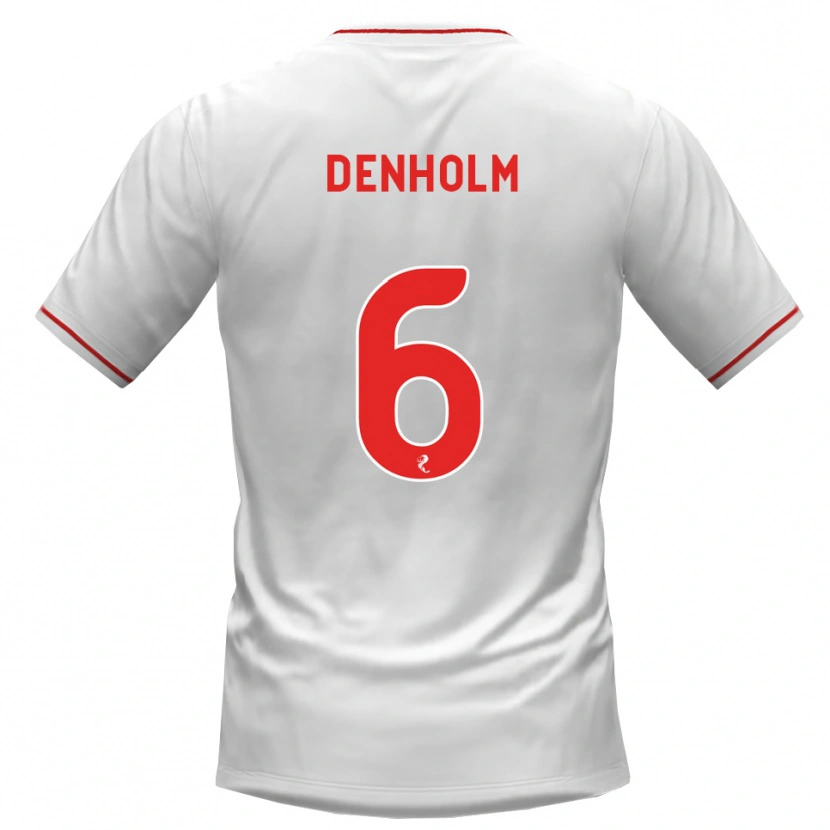 Danxen Hombre Camiseta Aidan Denholm #6 Blanco Rojo 2ª Equipación 2026/27 La Camisa México