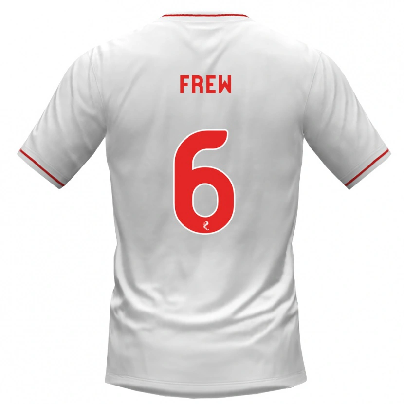 Danxen Hombre Camiseta Natasha Frew #6 Blanco Rojo 2ª Equipación 2026/27 La Camisa México