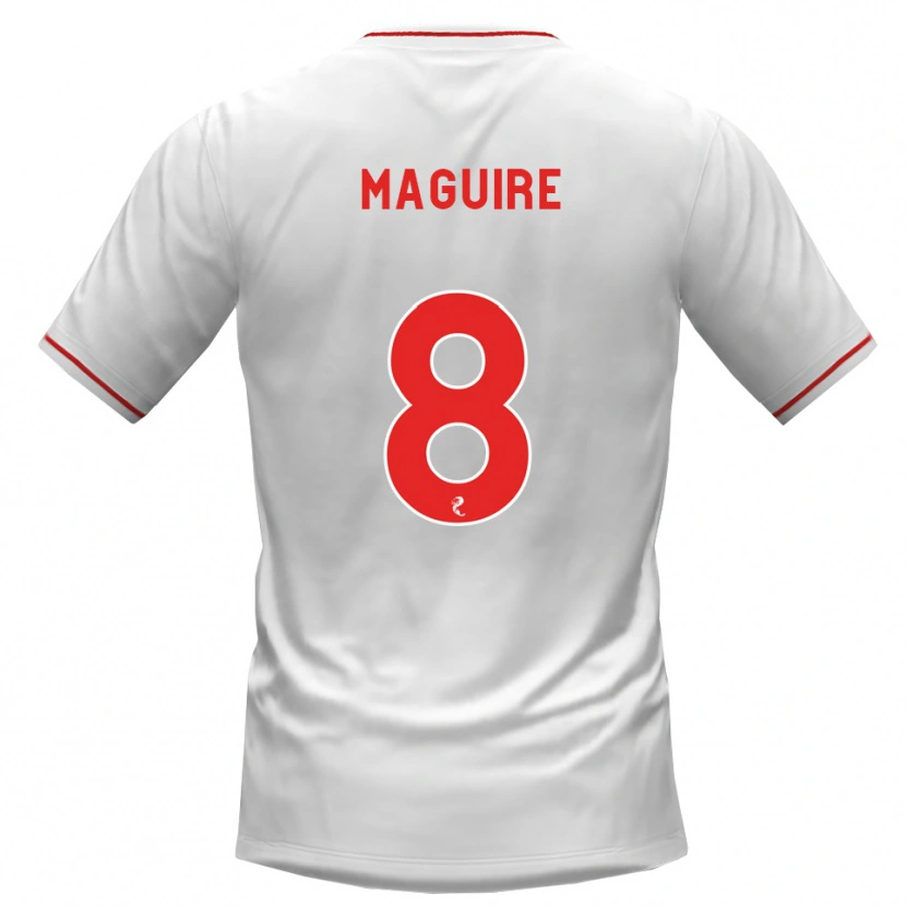 Danxen Hombre Camiseta Ciaran Maguire #8 Blanco Rojo 2ª Equipación 2026/27 La Camisa México