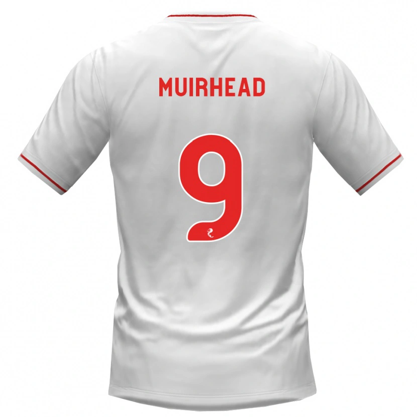 Danxen Hombre Camiseta Robbie Muirhead #9 Blanco Rojo 2ª Equipación 2026/27 La Camisa México