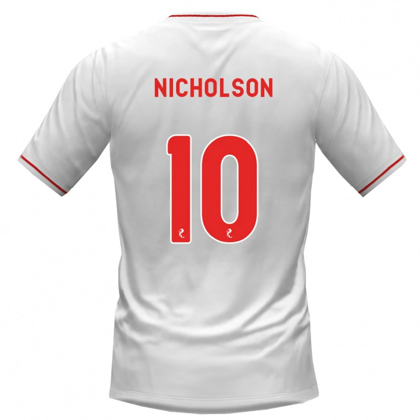 Danxen Hombre Camiseta Sam Nicholson #10 Blanco Rojo 2ª Equipación 2026/27 La Camisa México