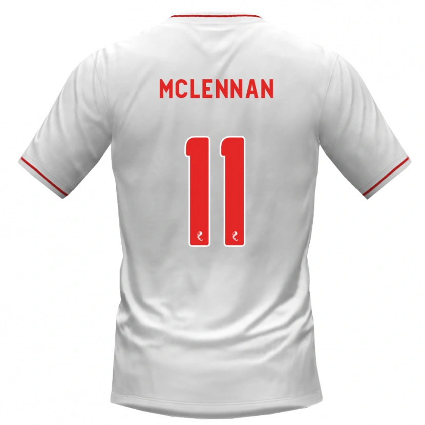 Danxen Hombre Camiseta Connor Mclennan #11 Blanco Rojo 2ª Equipación 2026/27 La Camisa México
