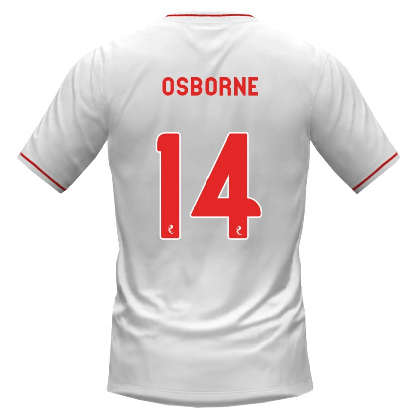 Danxen Hombre Camiseta Ellie Osborne #14 Blanco Rojo 2ª Equipación 2026/27 La Camisa México
