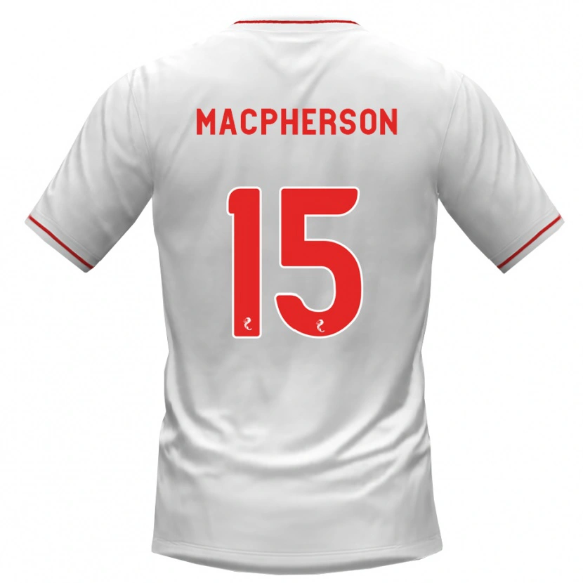 Danxen Hombre Camiseta Cammy Macpherson #15 Blanco Rojo 2ª Equipación 2026/27 La Camisa México