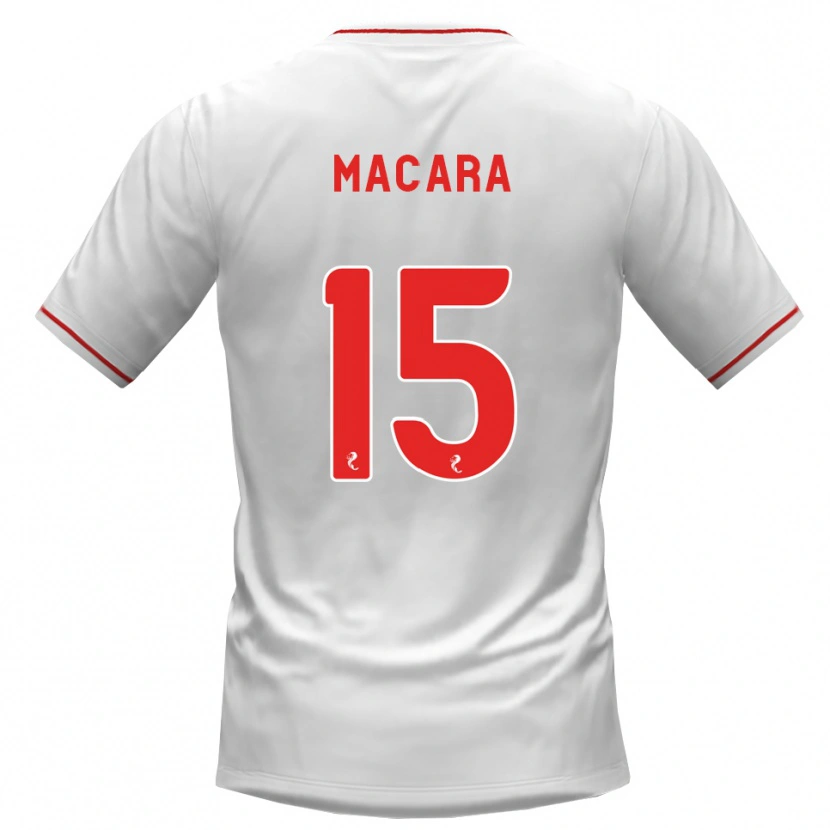 Danxen Hombre Camiseta Elise Macara #15 Blanco Rojo 2ª Equipación 2026/27 La Camisa México