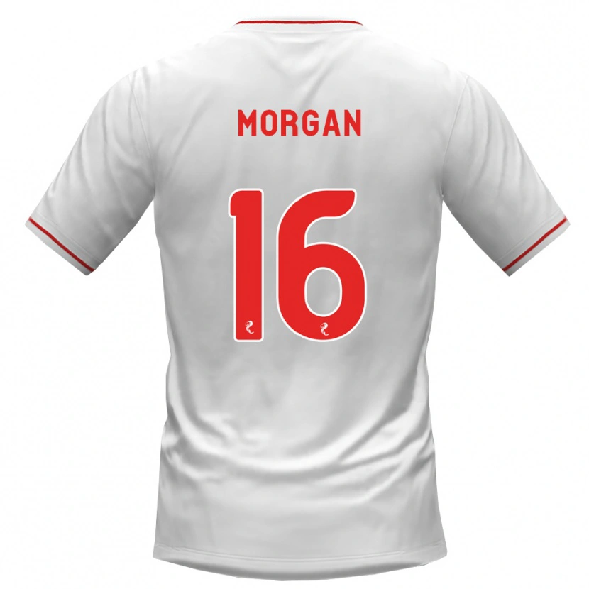 Danxen Hombre Camiseta Briony Morgan #16 Blanco Rojo 2ª Equipación 2026/27 La Camisa México