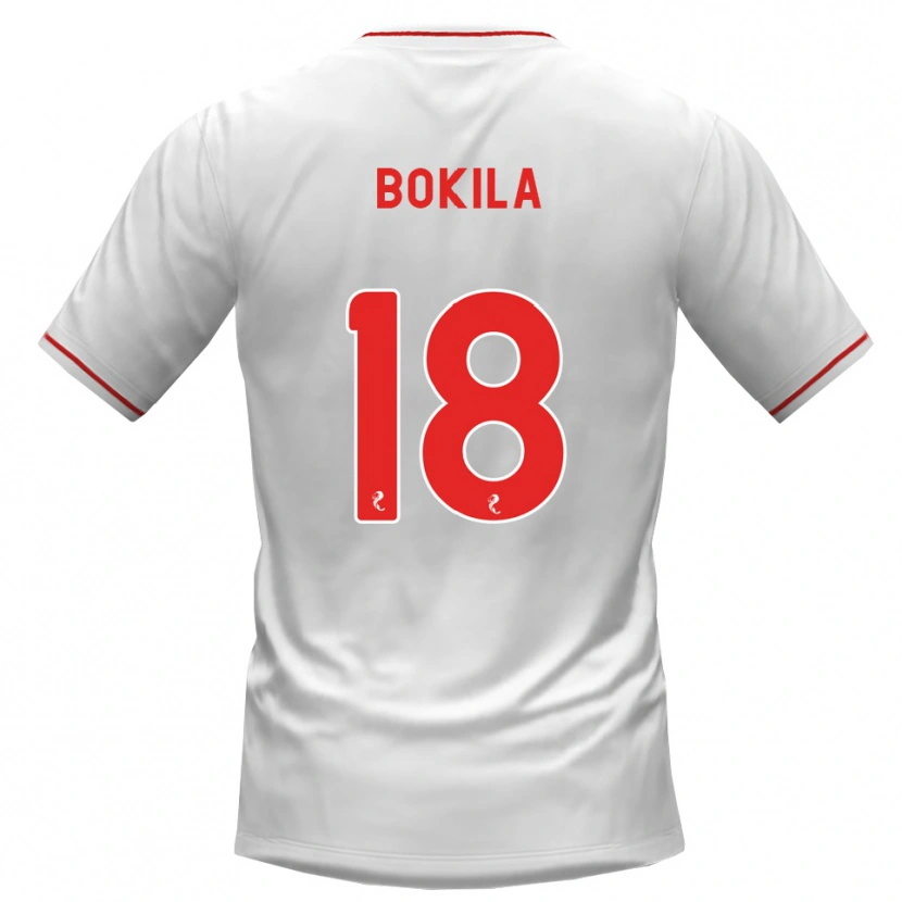 Danxen Hombre Camiseta Jeremy Bokila #18 Blanco Rojo 2ª Equipación 2026/27 La Camisa México