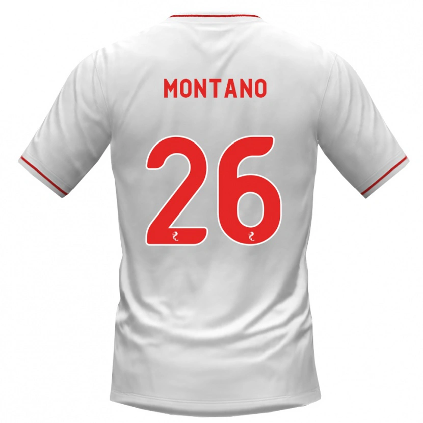 Danxen Hombre Camiseta Cristian Montano #26 Blanco Rojo 2ª Equipación 2026/27 La Camisa México