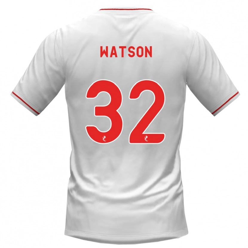 Danxen Hombre Camiseta Ashley Watson #32 Blanco Rojo 2ª Equipación 2026/27 La Camisa México