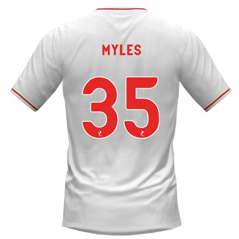 Danxen Hombre Camiseta Evan Myles #35 Blanco Rojo 2ª Equipación 2026/27 La Camisa México