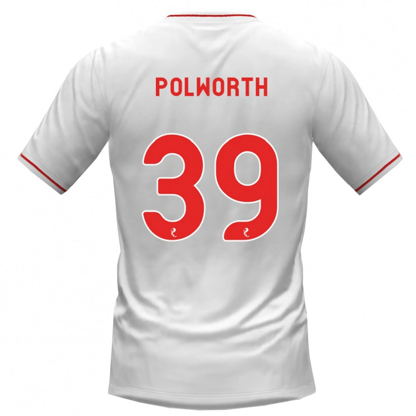 Danxen Hombre Camiseta Liam Polworth #39 Blanco Rojo 2ª Equipación 2026/27 La Camisa México