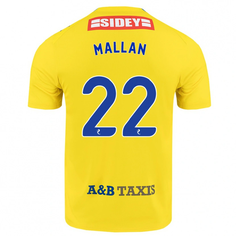 Danxen Hombre Camiseta Stevie Mallan #22 Amarillo Azul Negro 2ª Equipación 2026/27 La Camisa México