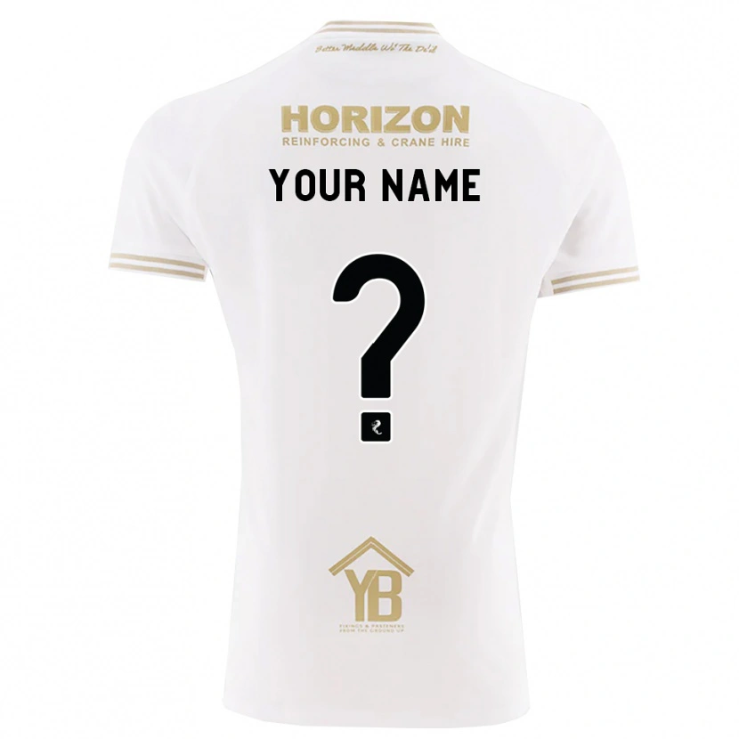 Danxen Hombre Camiseta Su Nombre #0 Trigo Blanco 2ª Equipación 2026/27 La Camisa México