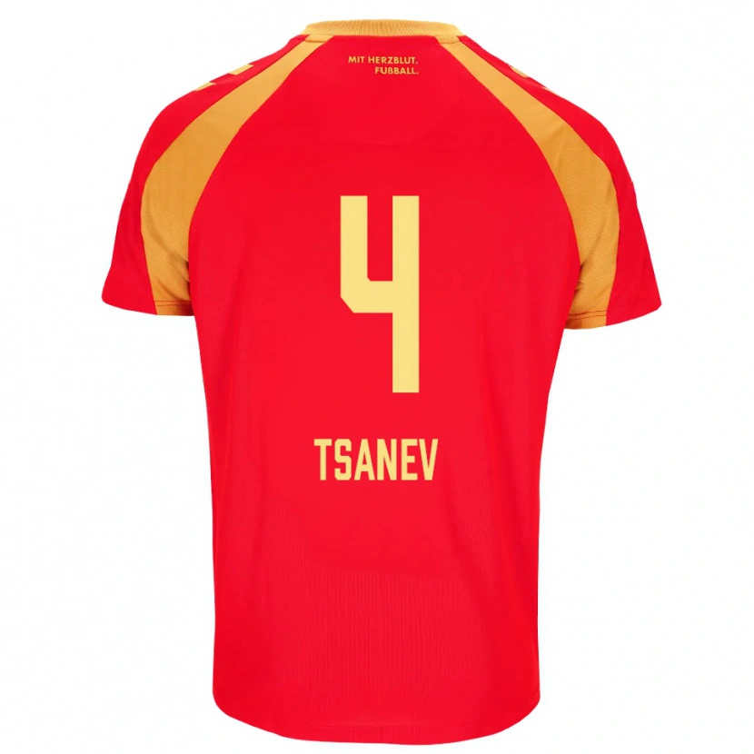 Danxen Hombre Camiseta Simeon Tsanev #4 Rojo Naranja Negro 2ª Equipación 2026/27 La Camisa México