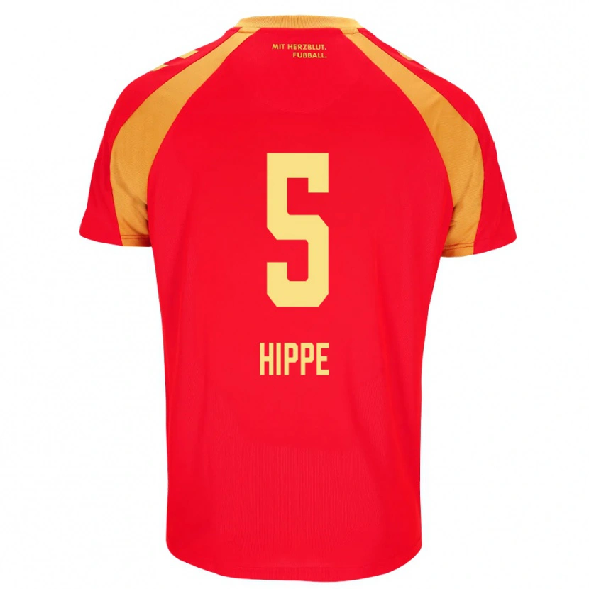 Danxen Hombre Camiseta Maximilian Hippe #5 Rojo Naranja Negro 2ª Equipación 2026/27 La Camisa México
