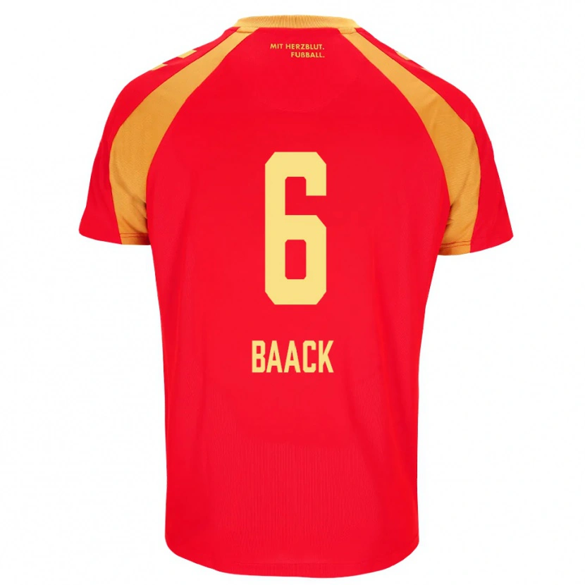 Danxen Hombre Camiseta Tom Baack #6 Rojo Naranja Negro 2ª Equipación 2026/27 La Camisa México