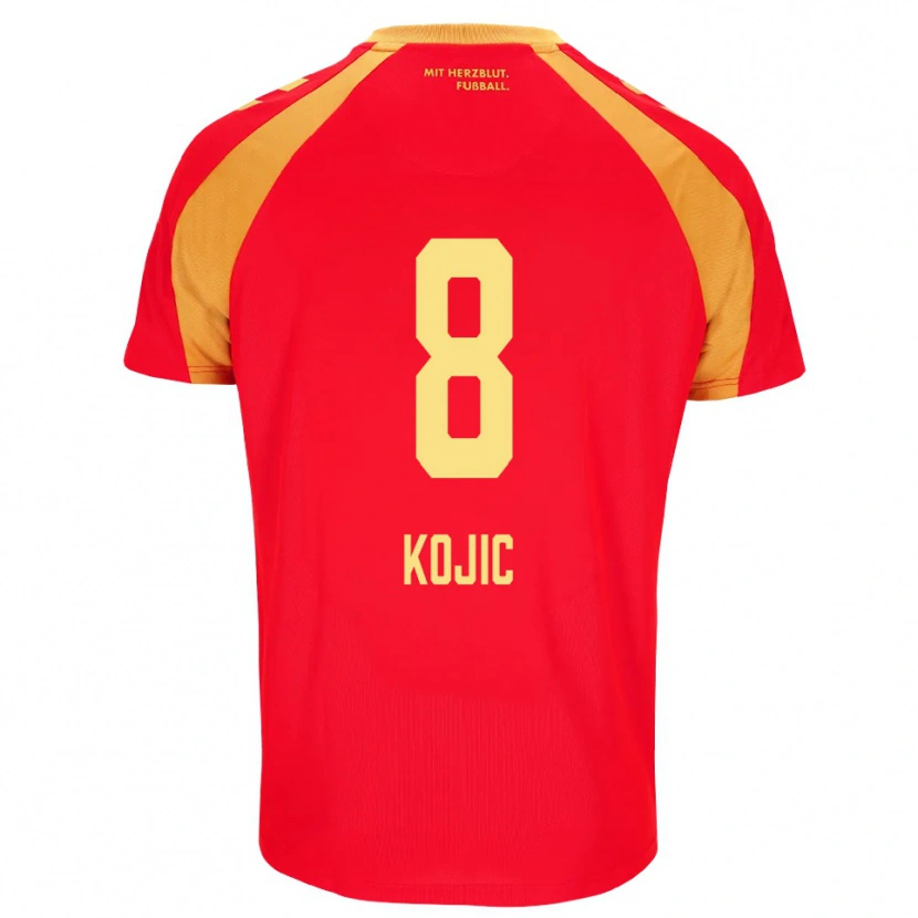 Danxen Hombre Camiseta Medin Kojic #8 Rojo Naranja Negro 2ª Equipación 2026/27 La Camisa México