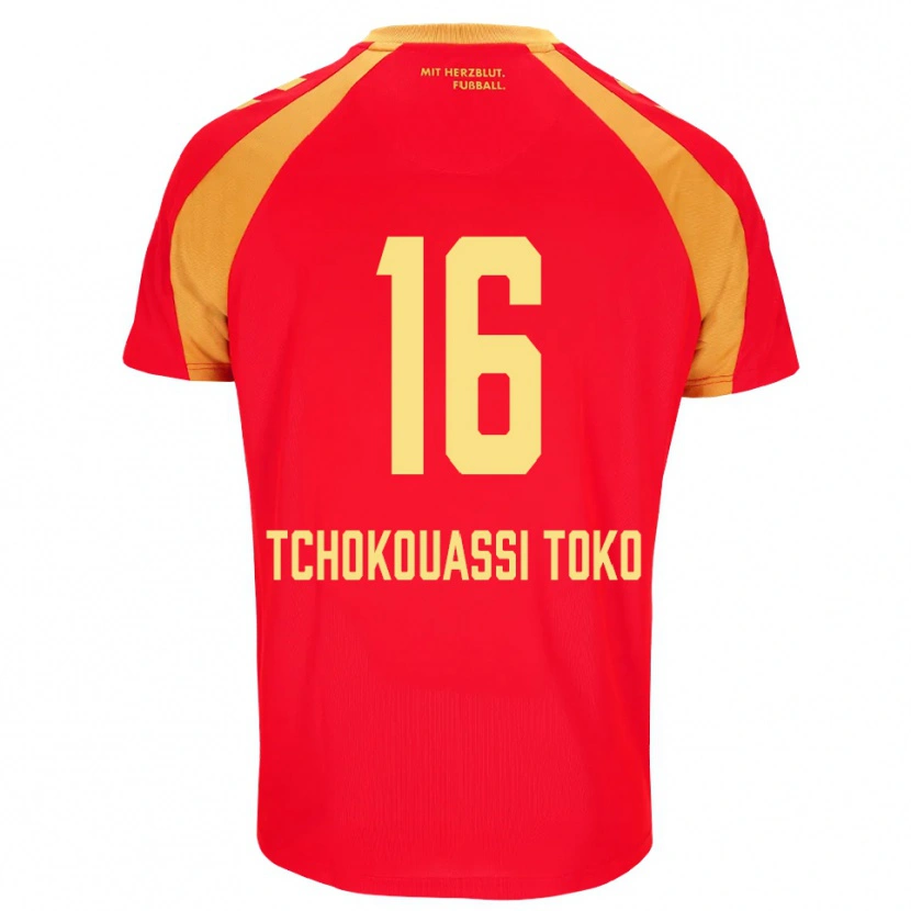 Danxen Hombre Camiseta Daryl Tchokouassi Toko #16 Rojo Naranja Negro 2ª Equipación 2026/27 La Camisa México