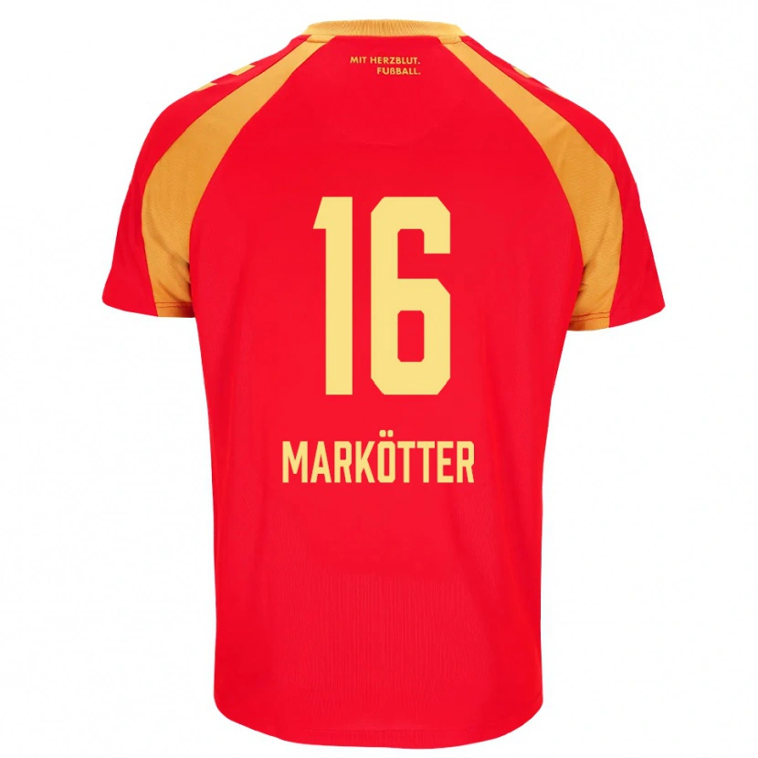 Danxen Hombre Camiseta Jonah Markötter #16 Rojo Naranja Negro 2ª Equipación 2026/27 La Camisa México