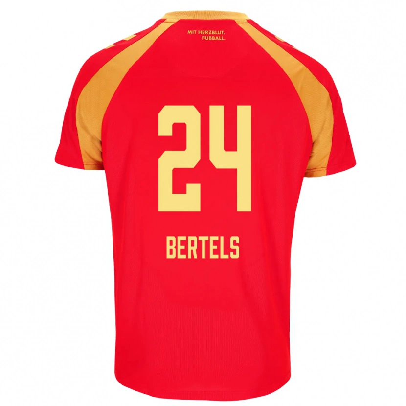Danxen Hombre Camiseta Felix Bertels #24 Rojo Naranja Negro 2ª Equipación 2026/27 La Camisa México